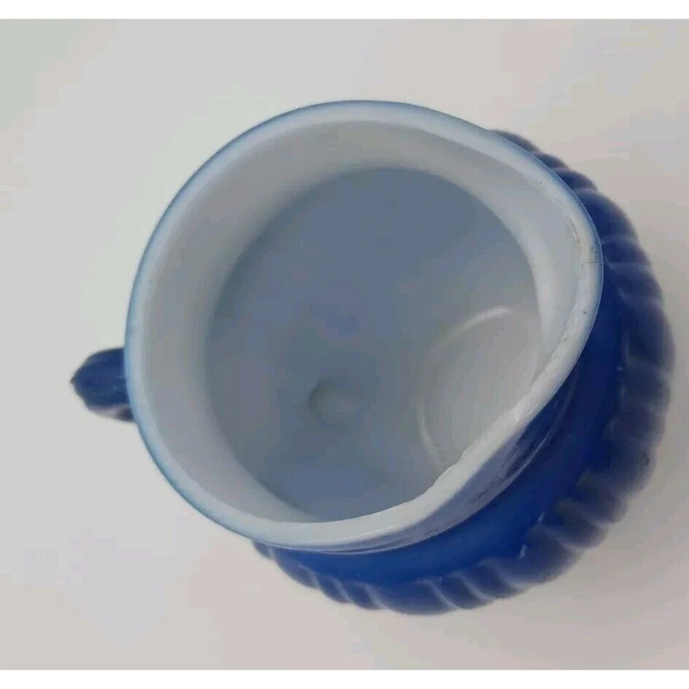Hazel Atlas Moderntone Platonite Colbalt Blue Glass Creamer. 4.25